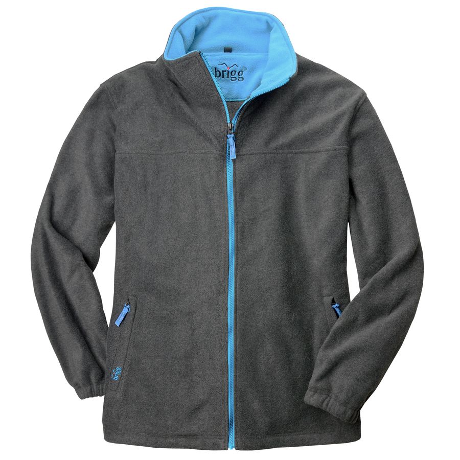 Brigg Fleecejacke XXL ohne Futter dunkelgrau/blau