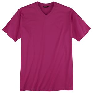 Redfield Basic T-Shirt V-Neck rotviolett Übergröße