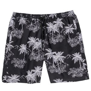 Abraxas XXL Badeshorts Palmenmuster schwarz-weiß
