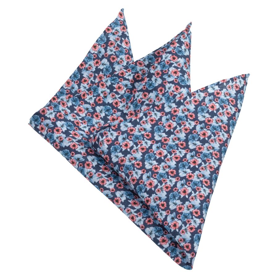 Venti Set Fliege//Einstecktuch blau-braun-wei/&szlig; gebl/&uuml;mt