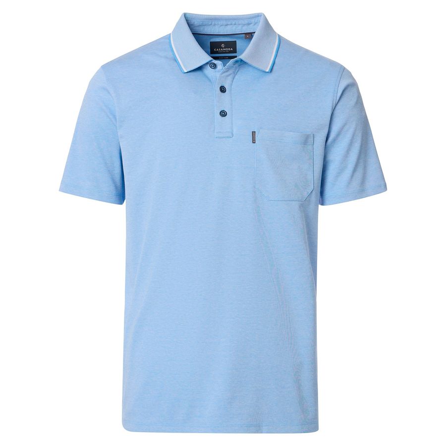CasaModa XXL Poloshirt easy care hellblau melange