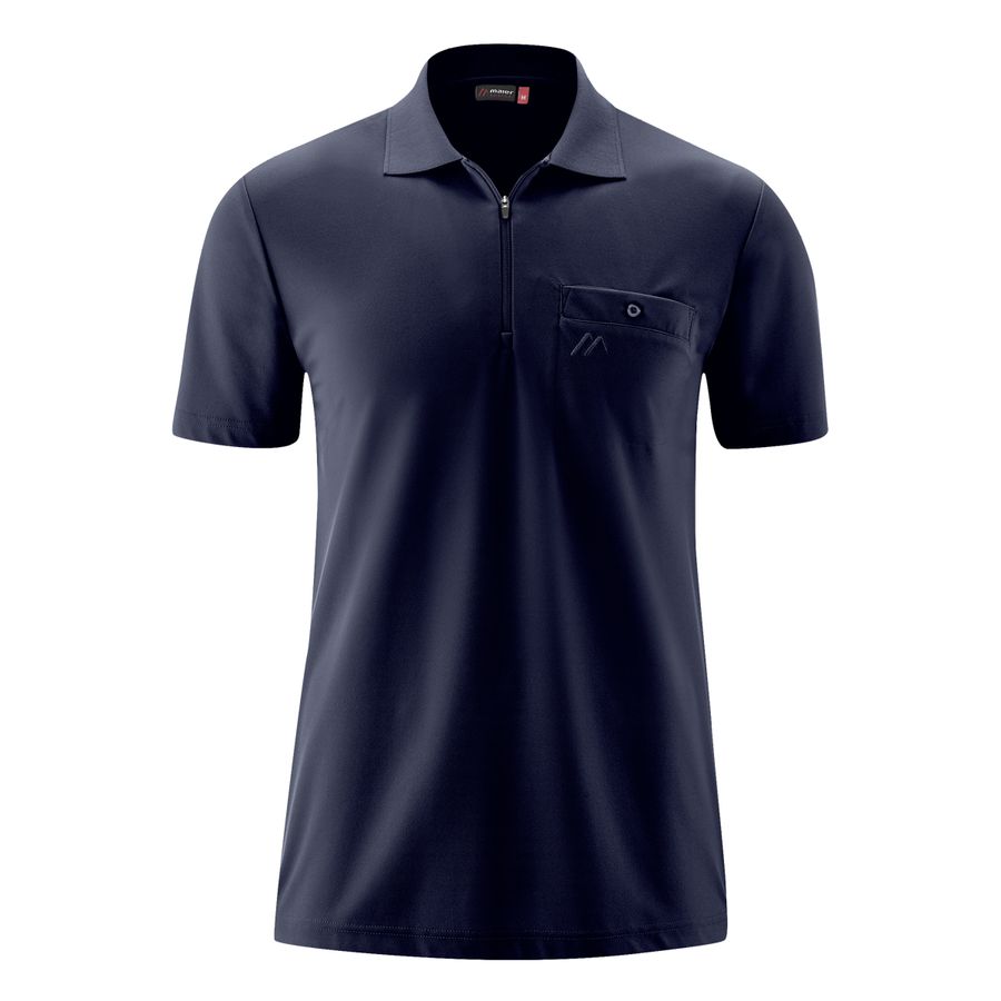 Maier Sports XXL Funktions-Zipper-Poloshirt navy