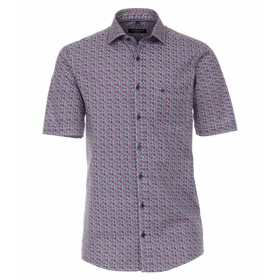 CasaModa XXL Kurzarmhemd floraler Print rot-blau-grün