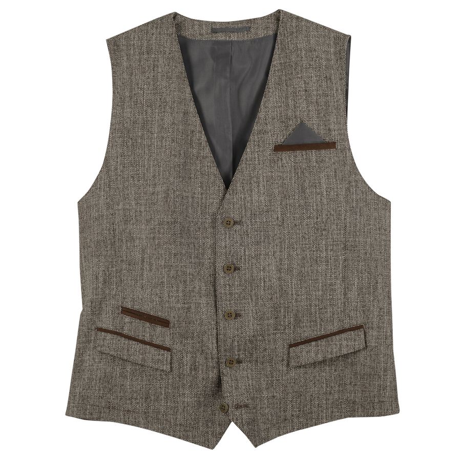 Gebr. Weis Weste braun strukturiert große Größen