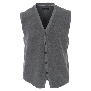 CasaModa XXL Strickweste Strukturmuster grau melange