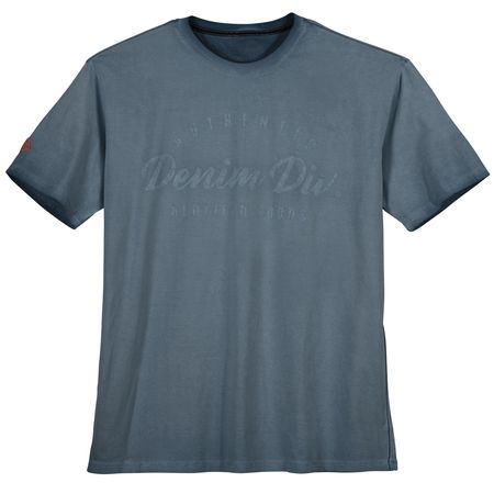 Redfield Used Look XXL T-Shirt dunkelblau bedruckt