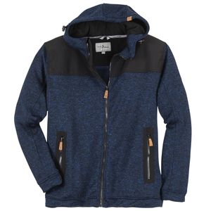 Blue Wave XXL Strick-Fleecejacke blau melange