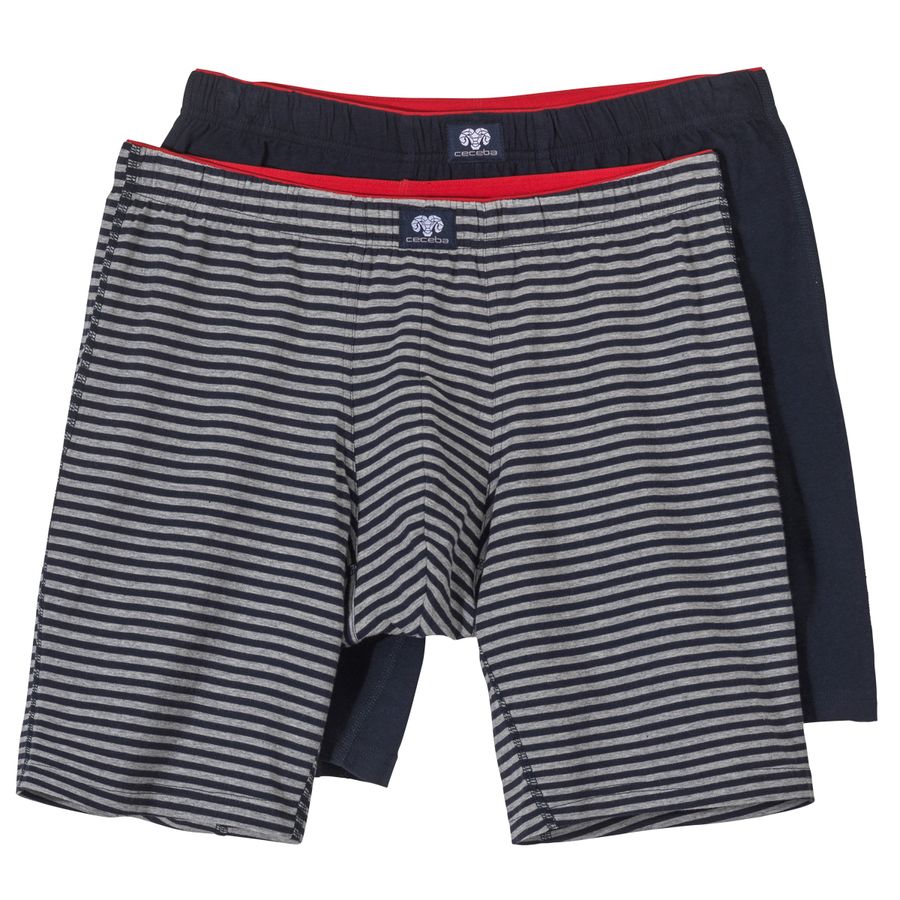 Ceceba 2er-Pack Longpants Übergröße navy/gestreift