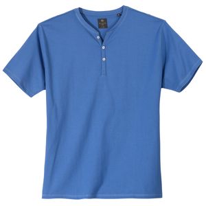 Kitaro Knopfleisten T-Shirt azurblau Übergröße