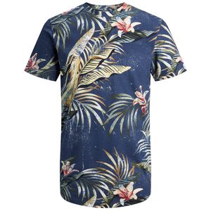 Jack&Jones Übergrößen T-Shirt navy Hawaiiprint