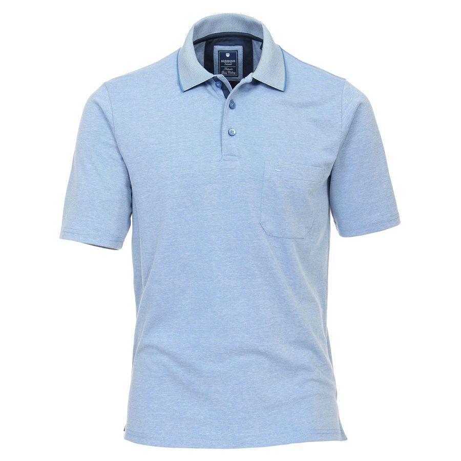 Redmond Wash & Wear XXL Poloshirt blau melange
