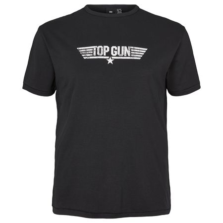 Replika T-Shirt Übergröße schwarz Print Top Gun
