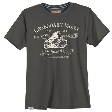 Redfield T-Shirt Übergröße dunkelgrau Motorrad-Print Redfield T-Shirt Übergröße dunkelgrau Motorrad-Print