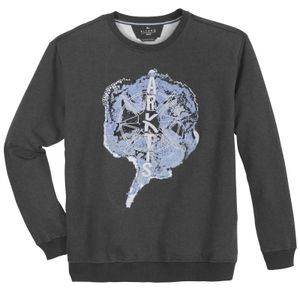 Kitaro Übergrößen Sweater Flockprint grau melange