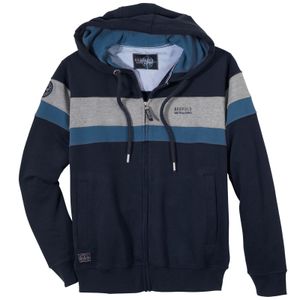 Redfield XXL Sweatjacke Colorblocking navy