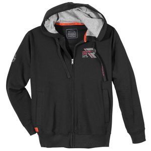 Redfield Kapuzen-Sweatjacke Übergröße schwarz sportiv