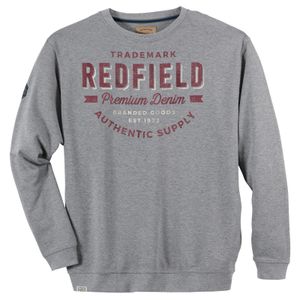 Redfield XXL Sweatshirt grau melange Print Used Look