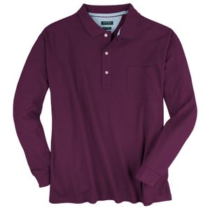 Redfield Übergrößen Langarm-Poloshirt pflaume Harry