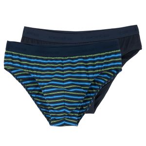 Ceceba Übergrößen Slips 2er-Pack navy/grün geringelt 