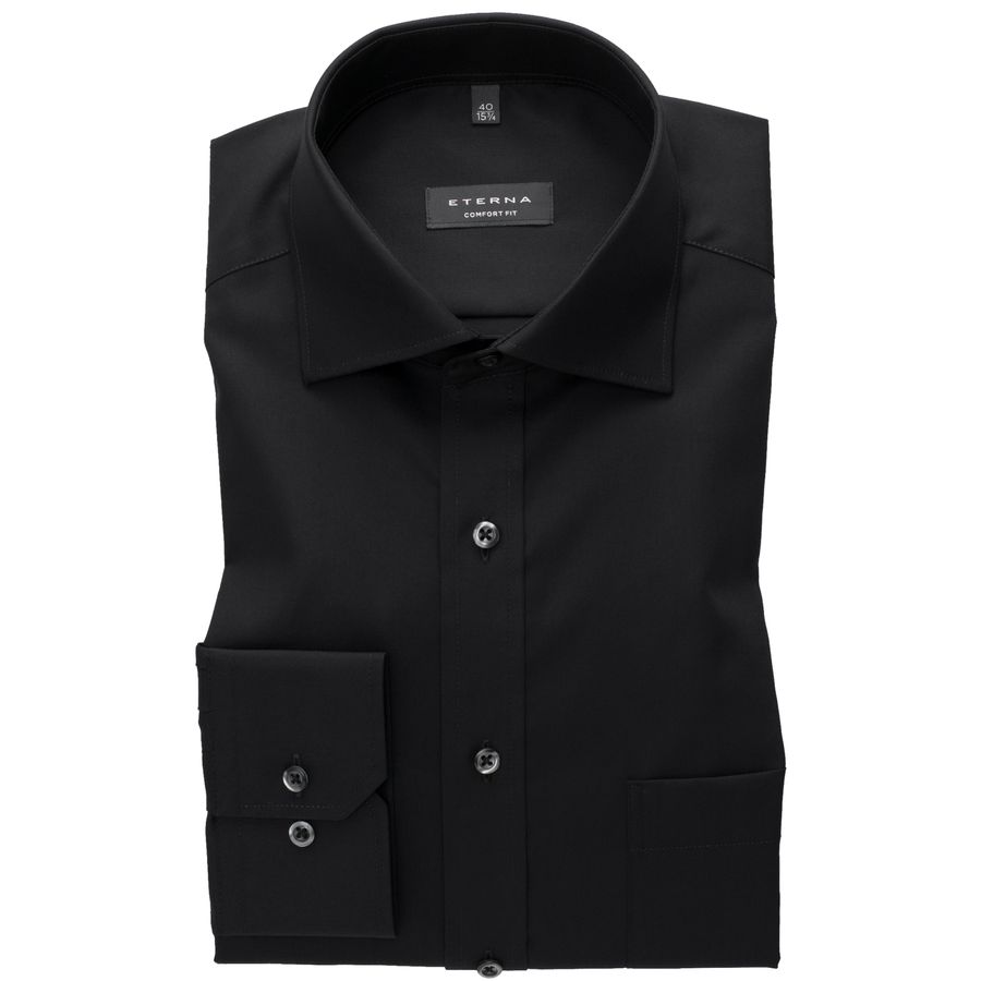 Eterna Übergrößen Businesshemd bügelfrei schwarz