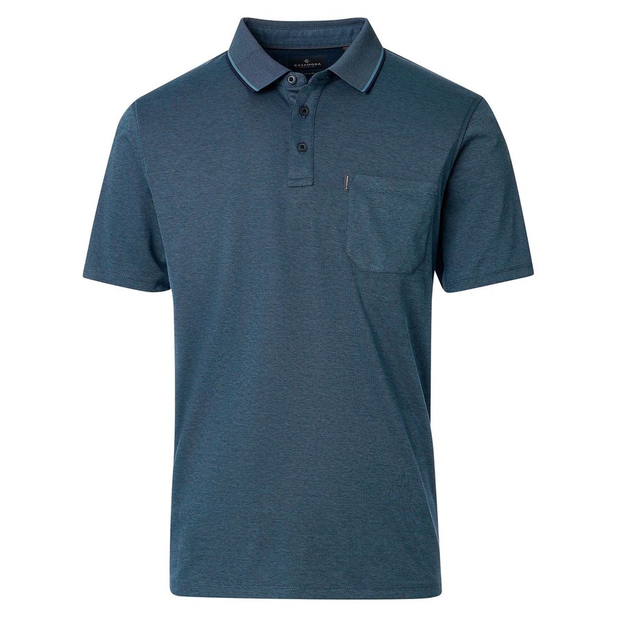 CasaModa XXL Poloshirt petrolblau melange easy care