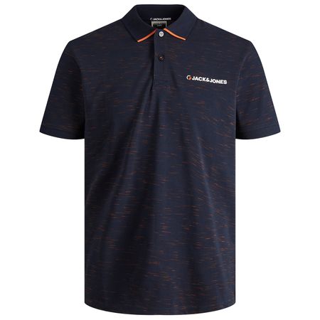 Jack & Jones XXL Poloshirt navy-orange gemustert