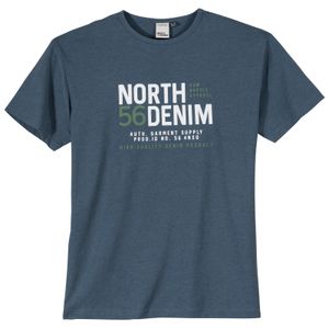 North56Denim XXL T-Shirt blau melange cooler Print
