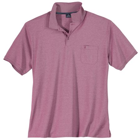 Ragman Softknit Poloshirt Übergröße beere melange