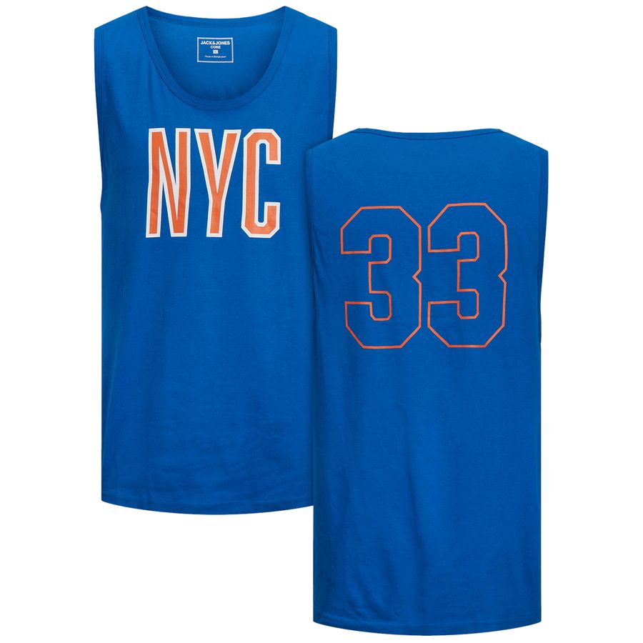 Jack & Jones Tanktop Übergröße royalblau Print NYC