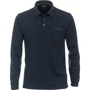 CasaModa Langarm-Poloshirt Übergröße navy melange