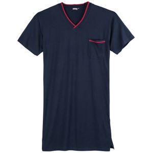 Übergrößen Adamo V-Neck Kurzarm Nachthemd navy