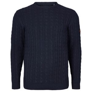 North 56°4 Übergrößen Pullover dunkelblau Zopfmuster