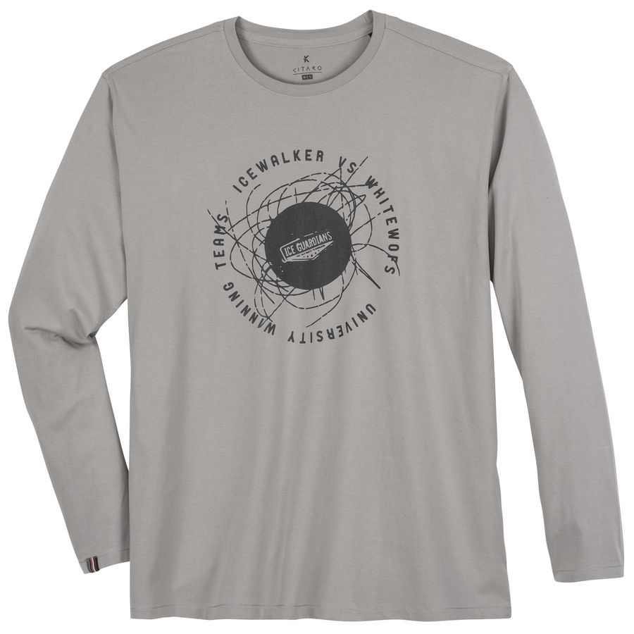 Kitaro XXL Longsleeve hellgrau modischer Print