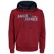 Jack&Jones Hoodie Übergröße dunkelrot Print 3D-Optik