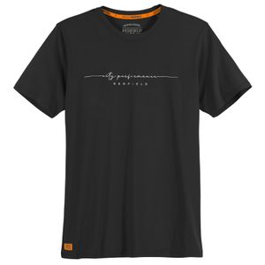 Redfield T-Shirt Übergröße schwarz dezenter Print