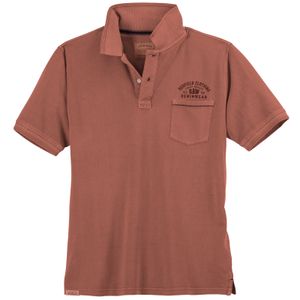 Redfield Poloshirt Übergröße terracotta Used Look