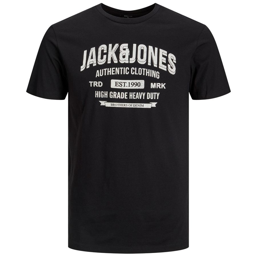 Jack&Jones T-Shirt Logo Übergröße schwarz JJEJEANS