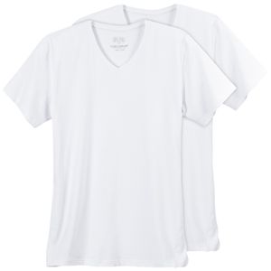 Ceceba XXL V-Neck T-Shirt Konvex 2er-Pack weiß