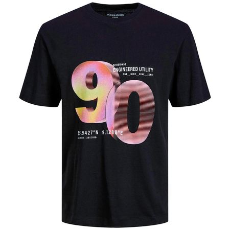 Jack&Jones XXL Neon-Print T-Shirt schwarz JCOWATER
