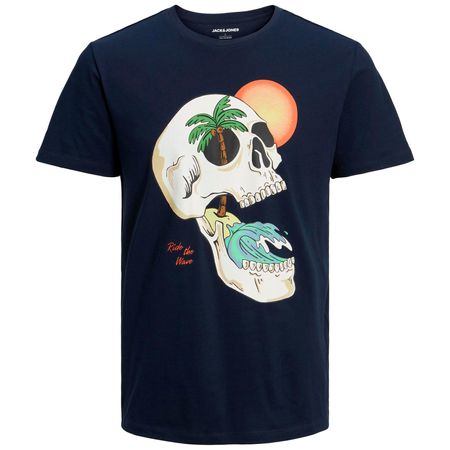 Jack&Jones Skull-Print T-Shirt XXL navy JJTIDAL