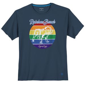 Ragman Print T-Shirt Übergröße nachtblau Rainbow Beach