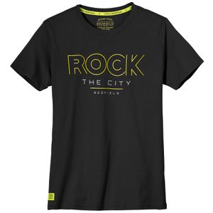 Redfield Übergrößen T-Shirt schwarz Frontprint Rock