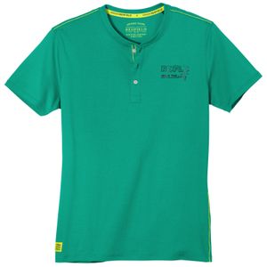 Redfield Übergrößen Henley T-Shirt Brustprint poolgrün