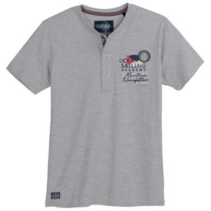 Redfield XXL Henley T-Shirt Ocean Sailing grau