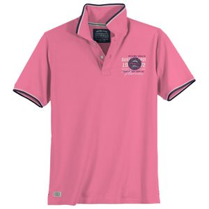 Redfield Übergrößen Poloshirt pink Brustprint