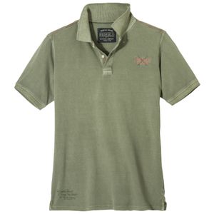 Redfield XXL Poloshirt oliv Used-Look Bruststickerei