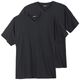 2er Pack V-Ausschnitt T-Shirt schwarz Übergröße Adamo
