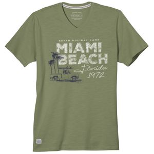 Redfield Übergrößen T-Shirt oliv Print Miami Beach