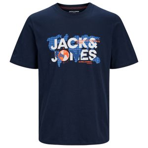 Jack&Jones T-Shirt Übergröße navy Labelprint modisch