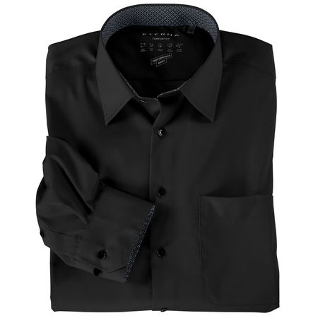 Eterna XXL Langarmhemd Stretch bügelfrei schwarz Eterna XXL Langarmhemd Stretch bügelfrei schwarz